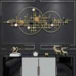 homary Metal Wall Decor, 3D Glam Gold Round Wall Art with Decorative Sequins, Mo... - Image 5