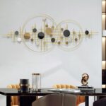 homary Metal Wall Decor, 3D Glam Gold Round Wall Art with Decorative Sequins, Mo... - Image 6