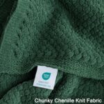 Whale Flotilla Chunky Knit Throw Blanket for Couch and Bed, Deep Green Decorativ... - Image 5