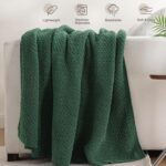 Whale Flotilla Chunky Knit Throw Blanket for Couch and Bed, Deep Green Decorativ... - Image 7