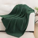 Whale Flotilla Chunky Knit Throw Blanket for Couch and Bed, Deep Green Decorativ... - Image 8