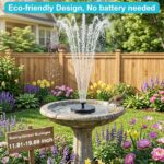 AMZtime Solar Fountain for Bird Bath, 2026 Upgrade Solar Water Fountain with 6 N... - Image 3