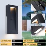 Yisuro Modern Outdoor Wall Light with LED, Exterior Lighting Fixtures 2700K Inte... - Image 5