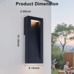 Yisuro Modern Outdoor Wall Light with LED, Exterior Lighting Fixtures 2700K Inte... - Image 7