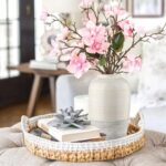 Ceramic Rustic Farmhouse Vase for Home Decor 9 inch Decorative Boho White Potter... - Image 5