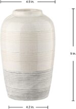 Ceramic Rustic Farmhouse Vase for Home Decor 9 inch Decorative Boho White Potter... - Image 7