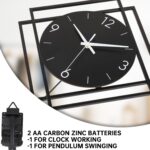 Wall Clock with Pendulum,Silent Quality Quartz Battery Operated,Modern Large Wal... - Image 4