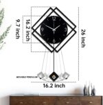 Wall Clock with Pendulum,Silent Quality Quartz Battery Operated,Modern Large Wal... - Image 5