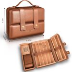 Double Opening Travel Cigar Humidor, Leather Cigar Case with Cedar Wood Lining &... - Image 3