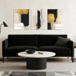 RZIGERNO 3 Pcs Black White and Gold Abstract Wall Art Modern Textured Framed Can... - Image 3