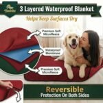 Paw Buddies Premium Waterproof Blanket 80"x90" Velvet-Feel Reversible Throw – Le... - Image 3