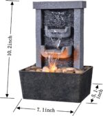 GOSSI Home Décor 10.3 in Indoor Waterfall Fountain Relaxation High Pressure Wate... - Image 3