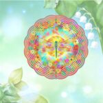 10x10 Inch Wind Spinner Outdoor Hanging Colorful Dragonfly Floral Sunburst Metal... - Image 3