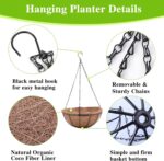 EIMQUVW Metal Hanging Planters Basket Set of 3 Hanging Flower Pots 12 Inch Chain... - Image 6