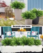 RECUTMS 12 Bundles Fake Boston Fern Large Artificial Plants Indoor UV Resistant ... - Image 7