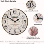 14 Inch Retro Vintage French Country Style Round Wooden Wall Clock Silent Batter... - Image 4