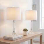 JONATHAN Y 19.5" Clear Crystal Table Lamp Set of 2 for Bedroom, Modern Glam Chro... - Image 3