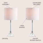 JONATHAN Y 19.5" Clear Crystal Table Lamp Set of 2 for Bedroom, Modern Glam Chro... - Image 4