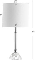 JONATHAN Y 19.5" Clear Crystal Table Lamp Set of 2 for Bedroom, Modern Glam Chro... - Image 5