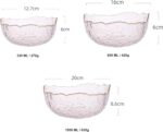 3 pcs Glass Salad Bowls with Gold Trim and Wavy Edge. Vintage Textured Cleared H... - Image 3