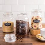 Glass Canister Set for Kitchen or Bathroom with Airtight Lid and Chalkboard Labe... - Image 3