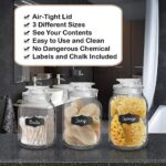Glass Canister Set for Kitchen or Bathroom with Airtight Lid and Chalkboard Labe... - Image 4