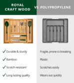 ROYAL CRAFT WOOD Luxury Bamboo Kitchen Drawer Organizer - Silverware Organizer, ... - Image 7