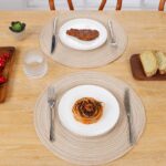 SHACOS Round Placemats Set of 6 Cotton Polyester Braided Place Mats 15 inch Heat... - Image 6