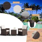 Shintenchi 3 Pieces Patio Furniture Set, PE Rattan Wicker 3 Pcs Patio Set, Outdo... - Image 6