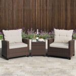 Shintenchi 3 Pieces Patio Furniture Set, PE Rattan Wicker 3 Pcs Patio Set, Outdo... - Image 8
