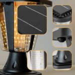 Kendal Metal Solar Post Lights Outdoor, Waterproof Decorative Solar Pillar Light... - Image 4