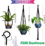 Macrame Plant Hanger Set of 3 Indoor Hanging Planter Basket Holder Boho Handmade... - Image 8