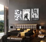 3Pcs Trendy Black and White Leopard Canvas Wall Art Vintage Newspeper Cheetah Wa... - Image 5