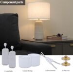 SOTTAE 23" Modern Ceramic Table Lamps with White Fabric Shade Set of 2, White Ta... - Image 7