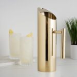 Viski Modern Stainless Steel Pitcher, Gold Plated Metal Carafe, Durable Cocktail... - Image 6