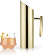 Viski Modern Stainless Steel Pitcher, Gold Plated Metal Carafe, Durable Cocktail... - Image 7