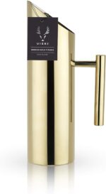 Viski Modern Stainless Steel Pitcher, Gold Plated Metal Carafe, Durable Cocktail... - Image 8