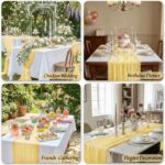 12 Pack Light Yellow Spring Easter Table Runner 10FT Yellow Cheesecloth Table Ru... - Image 5