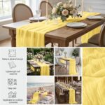 12 Pack Light Yellow Spring Easter Table Runner 10FT Yellow Cheesecloth Table Ru... - Image 6