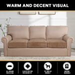 PrinceDeco Super Soft Couch Cushion Covers for Sectional Couch, Velvet Sofa Slip... - Image 4