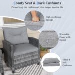 KOTEK 3 Piece Patio Furniture Set, Outdoor PE Rattan Conversation Set with Washa... - Image 5