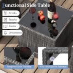 KOTEK 3 Piece Patio Furniture Set, Outdoor PE Rattan Conversation Set with Washa... - Image 6