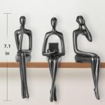 3PCS Thinker Statue Gold Decor Abstract Art Sculpture, Golden Resin Collectible ... - Image 3
