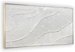 GeekMacro White Hand Painted Abstract Oil Painting Textured Wall Art - Large Fra... - Image 3