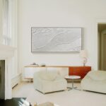 GeekMacro White Hand Painted Abstract Oil Painting Textured Wall Art - Large Fra... - Image 6
