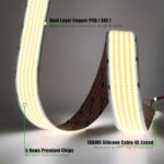 JOYLIT 30MM Wide COB LED Strip Lights 24V Cool White 6000K 16.4FT/5M 8000LEDs 22... - Image 4