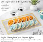 Mint Living-Elegant Plastic Serving Tray & Platter Set (3pk)-Clear & Gold Rim Di... - Image 3
