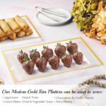 Mint Living-Elegant Plastic Serving Tray & Platter Set (3pk)-Clear & Gold Rim Di... - Image 4