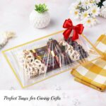 Mint Living-Elegant Plastic Serving Tray & Platter Set (3pk)-Clear & Gold Rim Di... - Image 5