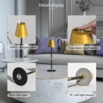 Timjorman 2-Pack Cordless Table Lamps - 5000mAh Rechargeable Battery Operated De... - Image 7